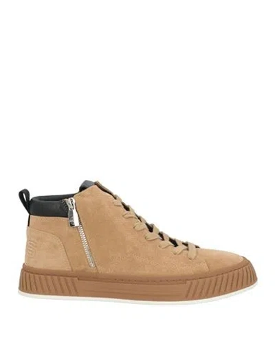 Cesare Paciotti 4us Man Sneakers Camel Size 9 Leather In Beige