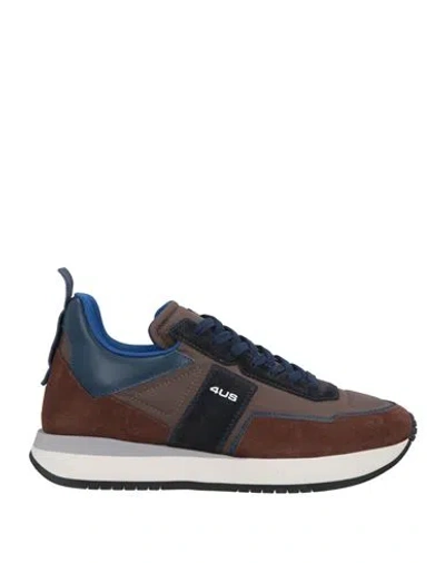 Cesare Paciotti 4us Man Sneakers Dark Brown Size 9 Leather, Textile Fibers In Brown