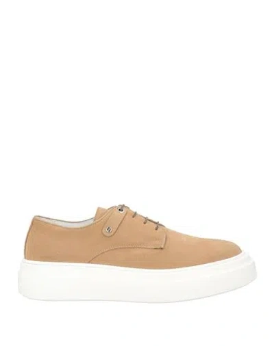 Cesare Paciotti 4us Man Sneakers Khaki Size 9 Leather In Beige