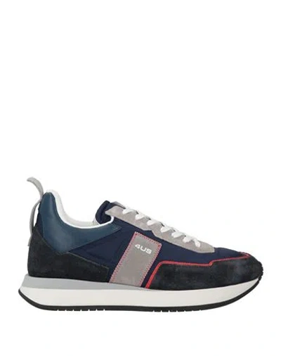 Cesare Paciotti 4us Man Sneakers Midnight Blue Size 11 Soft Leather, Textile Fibers