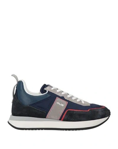 Cesare Paciotti 4us Man Sneakers Midnight Blue Size 7 Leather, Textile Fibers In Blue