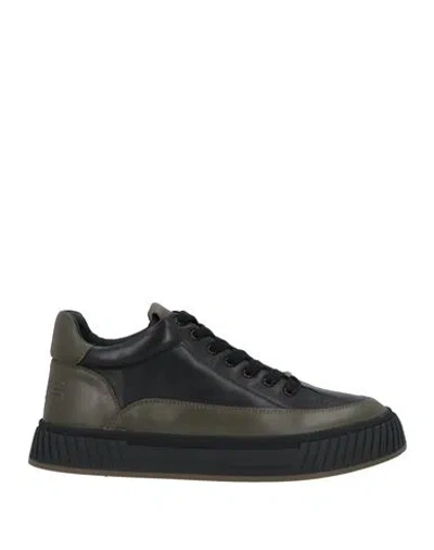 Cesare Paciotti 4us Man Sneakers Military Green Size 9 Leather
