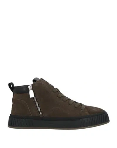 Cesare Paciotti 4us Man Sneakers Military Green Size 9 Leather