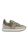 Cesare Paciotti 4us Paciotti 4us Man Sneakers Military Green Size 9 Leather, Textile Fibers In Green