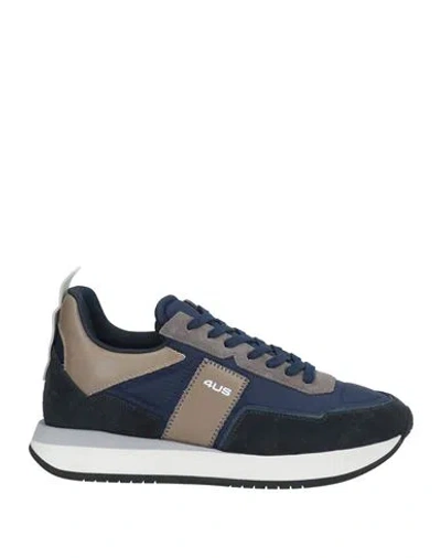 Cesare Paciotti 4us Man Sneakers Navy Size 10 Leather, Textile Fibers In Blue