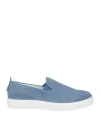 Cesare Paciotti 4us Man Sneakers Slate Blue Size 9 Leather In Blue