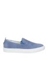 Cesare Paciotti 4us Man Sneakers Slate Blue Size 9 Leather In Blue