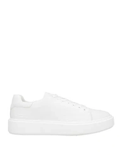 Cesare Paciotti 4us Man Sneakers White Size 8 Textile Fibers
