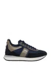 Cesare Paciotti 4us Man Sneakers Navy Size 10 Leather, Textile Fibers In Blue