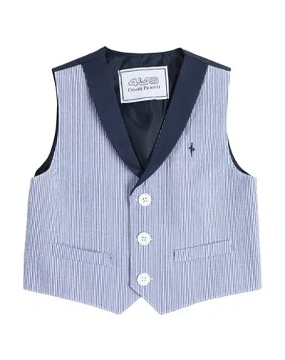 Cesare Paciotti 4us Babies'  Toddler Boy Tailored Vest Blue Size 3 Cotton, Elastane