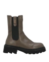 Cesare Paciotti 4us Woman Ankle Boots Military Green Size 8 Leather