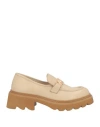 Cesare Paciotti 4us Woman Loafers Beige Size 8 Calfskin In Beige