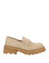 Cesare Paciotti 4us Woman Loafers Beige Size 8 Leather In Beige
