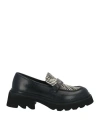 Cesare Paciotti 4us Woman Loafers Black Size 8 Leather In Black