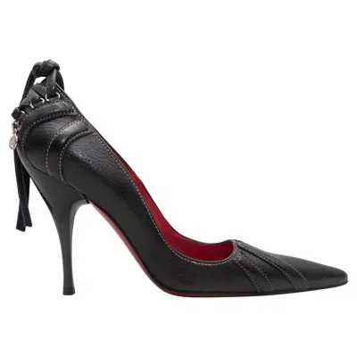 Pre-owned Cesare Paciotti Black  Pointed-toe Lace-up Back Pumps Size 35