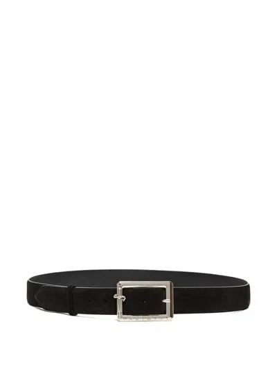Cesare Paciotti Buckle Leather Belt In Black