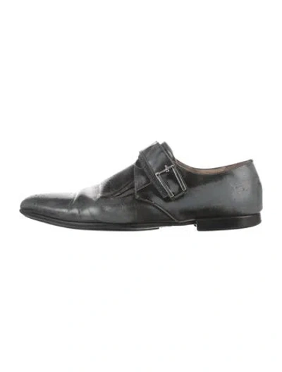 Pre-owned Cesare Paciotti Leather Monk Straps In Black