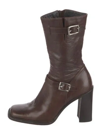 Pre-owned Cesare Paciotti Leather Moto Boots In Brown