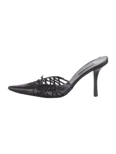 Pre-owned Cesare Paciotti Leather Mules In Black