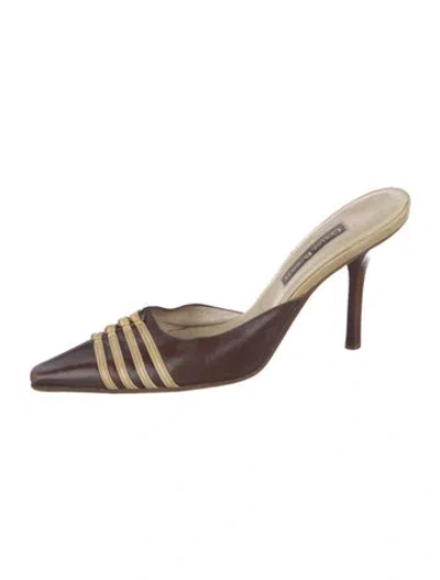 Pre-owned Cesare Paciotti Leather Mules In Brown