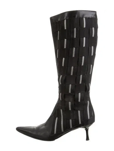 Pre-owned Cesare Paciotti Leather Patterned Boots In Black