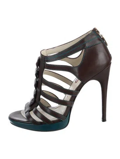 Pre-owned Cesare Paciotti Leather Sandals In Brown