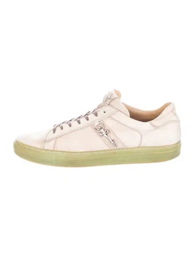 Pre-owned Cesare Paciotti Leather Sneakers In Green/neutrals