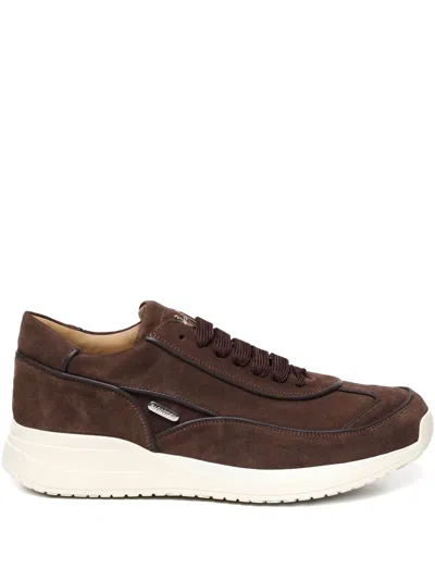 Cesare Paciotti Metallic-logo Suede Trainers