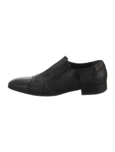 Pre-owned Cesare Paciotti Ostrich Leg Dress Loafers In Black