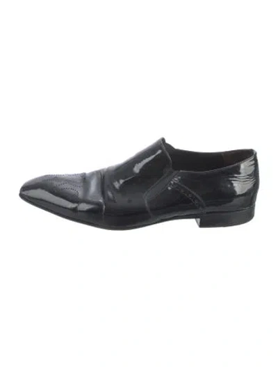 Pre-owned Cesare Paciotti Patent Leather Dress Loafers In Black