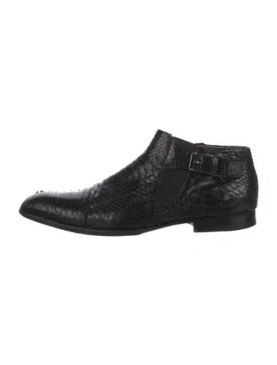 Pre-owned Cesare Paciotti Python Animal Print Oxfords In Black