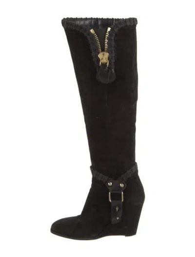 Pre-owned Cesare Paciotti Suede Boots In Black