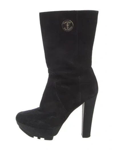 Pre-owned Cesare Paciotti Suede Boots In Black