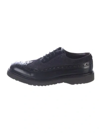 Pre-owned Cesare Paciotti Suede Brogues In Blue