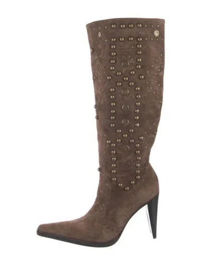 Pre-owned Cesare Paciotti Suede Lace-up Boots In Brown