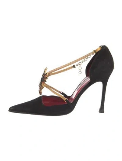 Pre-owned Cesare Paciotti Suede Pumps In Black
