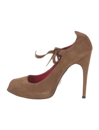 Pre-owned Cesare Paciotti Suede Pumps In Brown