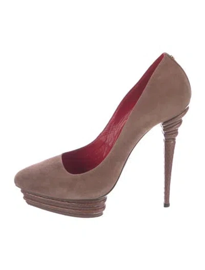 Pre-owned Cesare Paciotti Suede Pumps In Brown