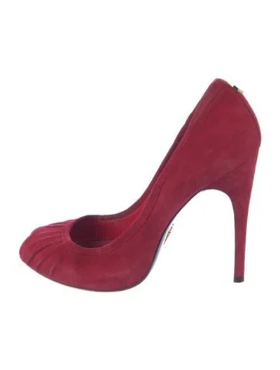Pre-owned Cesare Paciotti Suede Pumps In Red