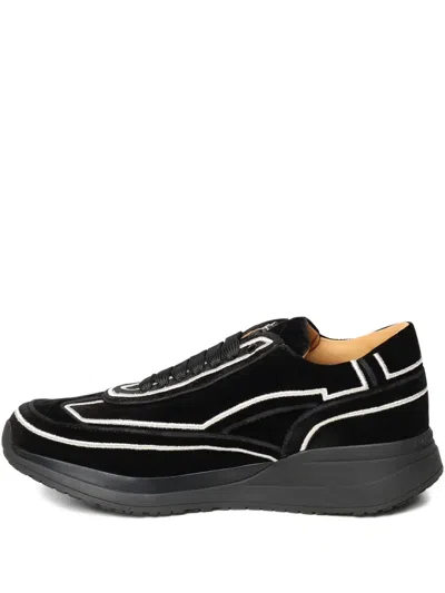 Cesare Paciotti Velvet Embroidered Sneakers