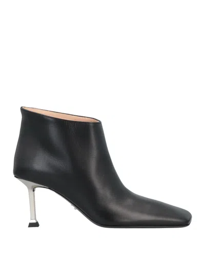 Cesare Paciotti Woman Ankle Boots Black Size 8 Soft Leather