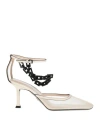 Cesare Paciotti Paciotti Woman Pumps Ivory Size 7 Leather, Textile Fibers In White
