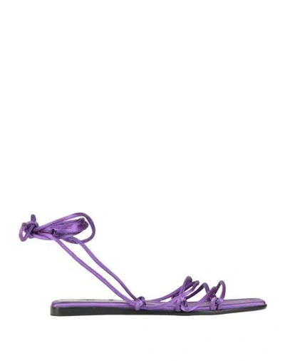 Cesare Paciotti Woman Sandals Purple Size 8 Textile Fibers