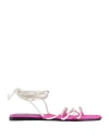 Cesare Paciotti Woman Sandals White Size 8 Textile Fibers
