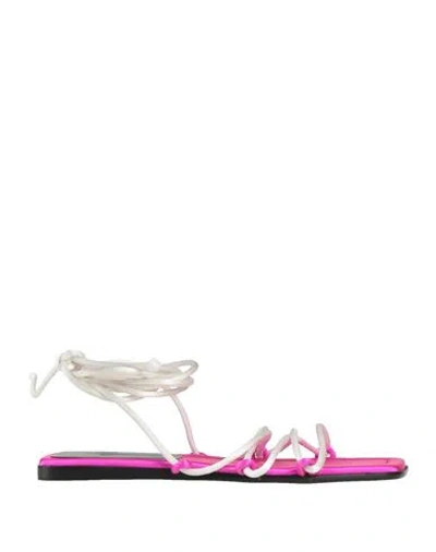 Cesare Paciotti Woman Sandals White Size 8 Textile Fibers