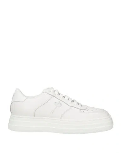 Cesare Paciotti Woman Sneakers White Size 7 Leather