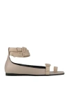 Cesare Paciotti Woman Thong Sandal Cream Size 5 Leather In White