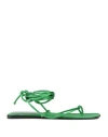 Cesare Paciotti Woman Thong Sandal Emerald Green Size 7 Textile Fibers