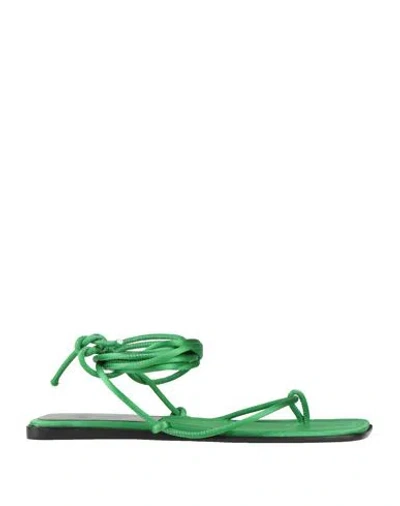 Cesare Paciotti Woman Thong Sandal Emerald Green Size 7 Textile Fibers