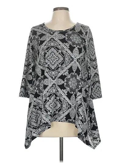 Pre-owned C'est La Vie 3/4 Sleeve Blouse In Silver